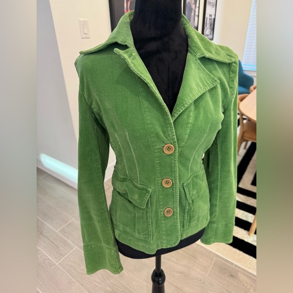 DELIA'S Vintage Bright Green Corduroy Jacket Size Medium VGUC - Picture 2 of 4